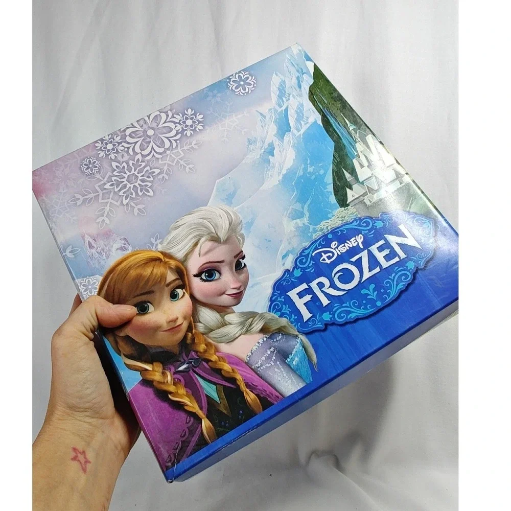 Disney Frozen Boots Silver Anna Elsa Faux Fur Metallic Snowflake Toddler 9 New